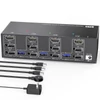 Kép 1/9 - KCEVE KVM303DH kapcsoló, HDMI-kompatibilis KVM 3 in 3 kimenet