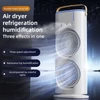Kép 6/14 - Kétfejű permetező toronyventilátor köd-párásítóval, 180°-ban állítható, 90°-ban forgatható - Fehér