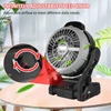 Kép 3/11 - Kemping LED ventilátor könnyű 4000 mAh újratölthető akkumulátorral - 2 db akkumulátorral