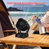 Kép 10/11 - Kemping LED ventilátor könnyű 4000 mAh újratölthető akkumulátorral - 2 db akkumulátorral