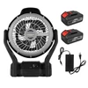 Kép 1/11 - Kemping LED ventilátor könnyű 4000 mAh újratölthető akkumulátorral - 2 db akkumulátorral