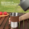 Kép 2/18 - Kemping vízforraló nyílt tűzhöz, 2 literes tábori vízforraló + 4*360 ml-es rozsdamentes acél pohár