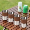 Kép 7/18 - Kemping vízforraló nyílt tűzhöz, 2 literes tábori vízforraló + 4*360 ml-es rozsdamentes acél pohár