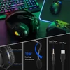 Kép 7/8 - Vezetékes játékfejhallgató, E-sport fülhallgató mikrofon LED lámpával