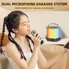 Kép 4/11 - Q7 karaoke gép, mini vezeték nélküli mikrofon és hangszórókészlet - Fekete