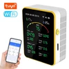 Kép 1/9 - Tuya WiFi15in1 levegőminőség-érzékelő, háztartási hordozható AQI PM0.3 PM1.0 PM2.5 PM10 CO CO2 TVOC HCHO teszter - Fehér