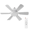 Kép 1/5 - Csendes, levehető ventilátorlapátos ventilátorlámpa távirányítóval - Fehér