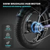 Kép 2/20 - FAFREES F20 Master elektromos kerékpár 20 * 4,0 hüvelykes zsíros gumiabroncsok 500 W hátsó hajtómotor 48 V 22,5 AH akkumulátor - Kék
