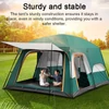 Kép 2/12 - Outdoor Travel Camping Sátor 8-12 fő részére, Vízálló sátor - Sötét zöld