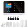 Kép 1/20 - Tuya vezeték nélküli WIFI + GSM automatikus tárcsázó riasztó biztonsági rendszer - LCD kijelző, ajtóérzékelő, PIR mozgásérzékelő