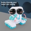 Kép 9/13 - 836 Kids újratölthető távirányítós robot – automatikus bemutató, rugalmas fej és kezek, zene, LED szemek - Kék
