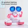 Kép 10/14 - 836 Kids újratölthető távirányítós robot – automatikus bemutató, rugalmas fej és kezek, zene, LED szemek - Pink