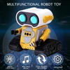 Kép 8/13 - 2,4 GHz-es gesztusérzékelő, újratölthető távirányító robot – LED szemek, zene, automatikus demonstráció - Sárga