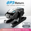 Kép 13/20 - S188 GPS távirányítós Quadcopter kettős kamerával, 8K / 180° ESC fel/le/lapos kamera - Fekete, 2 akkumulátor