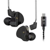 Kép 6/14 - CCZ Melody In-Ear Monitor fülhallgató, zajszűrés, színpadi dinamikus fejhallgató - Fekete, C típus