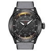 Kép 12/19 - North Edge Mach Watch Pilot Watch Napelemes Férfi karóra, 50M vízálló - Fekete