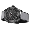 Kép 16/19 - North Edge Mach Watch Pilot Watch Napelemes Férfi karóra, 50M vízálló - Fekete