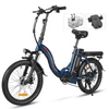 Kép 1/20 - SAMEBIKE CY20 összecsukható elektromos kerékpár, 20*2,35 hüvelykes küllős kerék, 350 W-os motor - Sötétkék