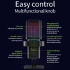 Kép 18/20 - USB játékmikrofon, zajcsökkentő számítógépes mikrofonkészlet állvánnyal, RGB világítással - Fehér