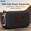 Kép 6/20 - ZEALOT S85 hordozható vezeték nélküli BT 5.3 hangszóró, 50 W-os továbbfejlesztett mélyhangdoboz - Szürke