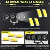 Kép 8/8 - Motorkerékpár spotlámpák, motorkerékpár LED-es menetlámpák (2 db) - 4 lencse