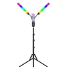 Kép 2/20 - RGB-S2 rugalmas, kétkarú RGB videolámpa, 36 W-os fényképezési LED-töltőlámpa, hangszedő ritmusfény