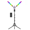 Kép 1/20 - RGB-S2 rugalmas, kétkarú RGB videolámpa, 36 W-os fényképezési LED-töltőlámpa, hangszedő ritmusfény