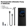 Kép 9/16 - Gumifelfújó, hordozható légkompresszor, 150 PSI légszivattyú autógumikhoz - 2 * 2000mAh