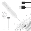 Kép 3/9 - Elektromos tejhabosító, újratölthető kézi habkészítő, 3 fokozatban állítható sebesség - Fehér