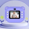 Kép 5/18 - Gyerekkamera, 1080P digitális fényképezőgép, hőnyomtatás 2,4 hüvelykes IPS képernyővel – Lila, 2 tekercs nyomtatópapírral
