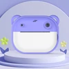 Kép 6/18 - Gyerekkamera, 1080P digitális fényképezőgép, hőnyomtatás 2,4 hüvelykes IPS képernyővel – Lila, 2 tekercs nyomtatópapírral
