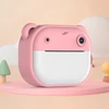 Kép 2/18 - Gyerekkamera, 1080P digitális fényképezőgép, hőnyomtatás 2,4 hüvelykes IPS képernyővel – Pink, 2 tekercs nyomtatópapírral