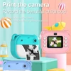 Kép 9/18 - Gyerekkamera, 1080P digitális fényképezőgép, hőnyomtatás 2,4 hüvelykes IPS képernyővel – Pink, 2 tekercs nyomtatópapírral