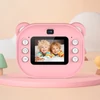 Kép 12/18 - Gyerekkamera, 1080P digitális fényképezőgép, hőnyomtatás 2,4 hüvelykes IPS képernyővel – Pink, 2 tekercs nyomtatópapírral