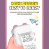 Kép 2/19 - Mini Pocket Thermal Instant fotónyomtató 7 színű LED fényű feliratozógép - Pink, 11 papírtekerccsel (57x25 mm)