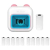 Kép 9/19 - Mini Pocket Thermal Instant fotónyomtató 7 színű LED fényű feliratozógép - Pink, 11 papírtekerccsel (57x25 mm)