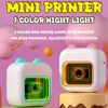 Kép 16/19 - Mini Pocket Thermal Instant fotónyomtató 7 színű LED fényű feliratozógép - Pink, 11 papírtekerccsel (57x25 mm)