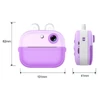 Kép 10/20 - Gyerekkamerás azonnali hőnyomtató, 2,0 hüvelykes képernyős fotónyomtató 48 MP hátlapi kamera, időzített fényképezés/videórögzítés támogatása, hőtinta nélküli nyomtatás - Lila, 1 fehér nyomtatott papírral