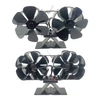 Kép 4/10 - Fakályha ventilátor, hőhajtású kettős csendes motor, 6 lapáttal, nem elektromos - Fekete, 2-es típus