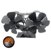 Kép 6/10 - Fakályha ventilátor, hőhajtású kettős csendes motor, 6 lapáttal, nem elektromos - Fekete, 2-es típus