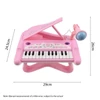 Kép 4/9 - DJ201 25 gombos elektronikus billentyűzet: Mini hangszer forgatható mikrofonnal - Pink