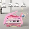 Kép 6/9 - DJ201 25 gombos elektronikus billentyűzet: Mini hangszer forgatható mikrofonnal - Pink