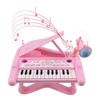 Kép 1/9 - DJ201 25 gombos elektronikus billentyűzet: Mini hangszer forgatható mikrofonnal - Pink
