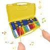 Kép 1/11 - 25 hangjegyes Glockenspiel xilofon: színes fém billentyűk, hordozható, tökéletes kezdőknek 