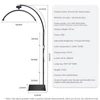 Kép 11/17 - Andoer HD-M60X 30 W padló LED videolámpa, félhold alakú kitöltőlámpa - Fekete