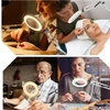 Kép 3/19 - Tomshine flexibilis szorító asztali lámpa 8x nagyító lengőkarral, szabályozható LED asztali lámpával - Fehér