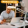 Kép 19/19 - Tomshine flexibilis szorító asztali lámpa 8x nagyító lengőkarral, szabályozható LED asztali lámpával - Fehér