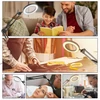 Kép 3/17 - Tomshine flexibilis szorító asztali lámpa 8x nagyító lengőkarral, szabályozható LED asztali lámpával - Fekete