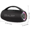 Kép 15/16 - ZEALOT S97 80 W vezeték nélküli BT hangszóró erőteljes basszussal és színes fényekkel - Terepszínű