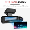 Kép 6/8 - 1080P DVR Dash kamera, első és belső kettős kamerás menetrögzítő 3,16 hüvelykes IPS képernyővel